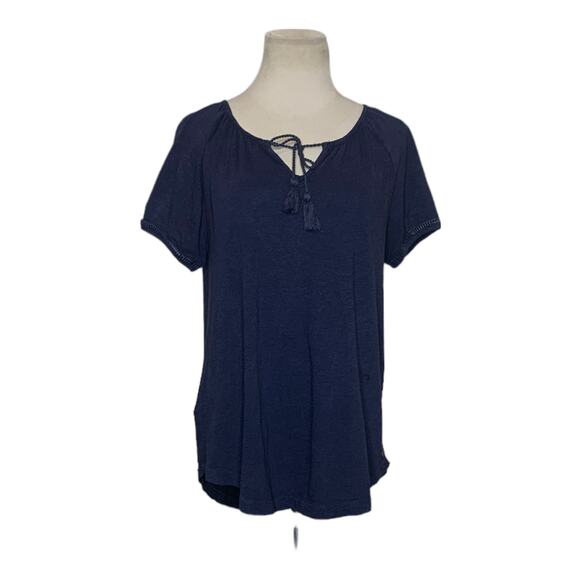 Eddie Bauer blue short sleeves cotton tunic top size small - Picture 1 of 8